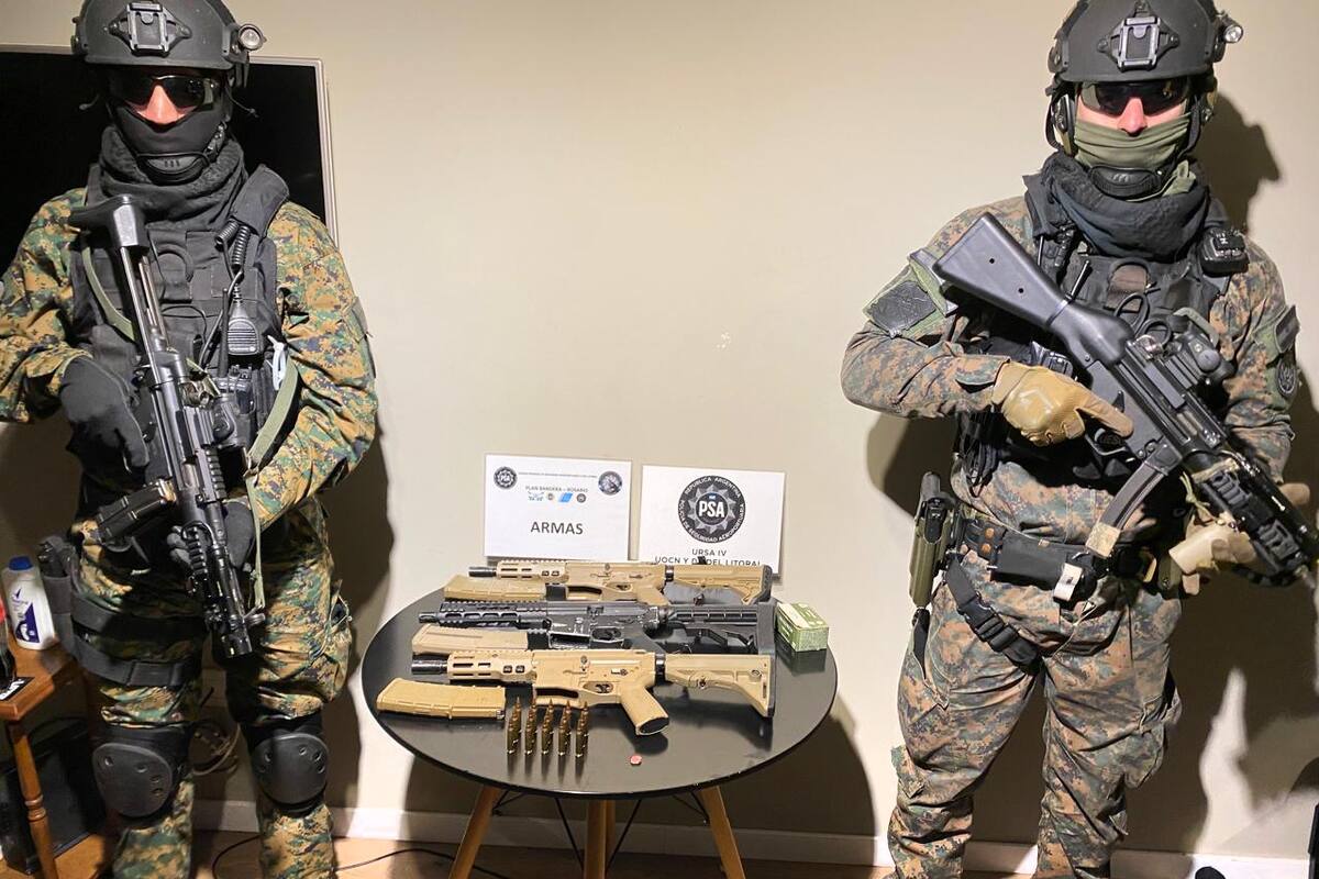 Armas decomisadas a una banda narco en Santa Fe