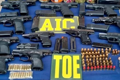 Armas secuestradas en operativos contra el narcotráfico en Rosario