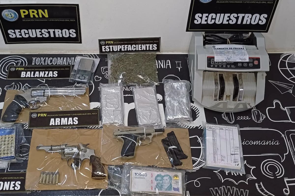 Armas y otros elementos que luego quedan en custodia judicial.