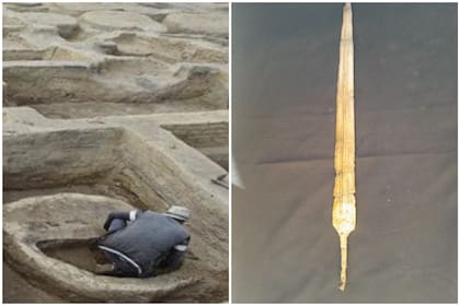 Arqueólogos egipcios encontraron una antigua espada de Ramsés II