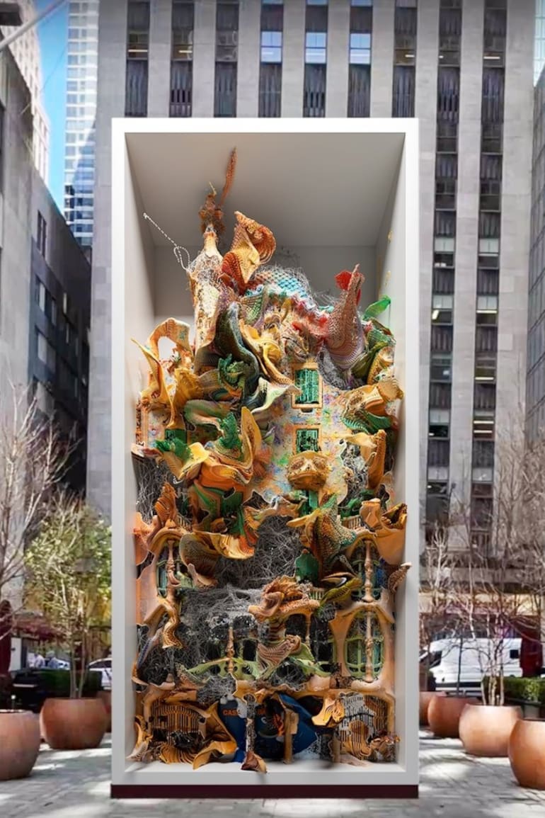 Arquitectura viva: Casa Batlló, obra de Refik Anadol exhibida en Rockefeller Center