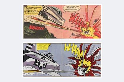 Arriba Irv Novick, abajo Roy Lichtenstein