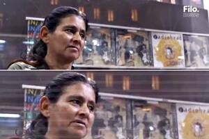 Arriba la imagen original de la Silvina; abajo la que aparece en el spot de Bullrich.