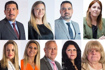 Arriba, Martín Adolfo Rozas, Sabrina Inés Sabat, Carlos Fabián Luayza Troncoso, Constanza Moragues Santos. Abajo, María Salomé Jalil Toledo, María Laura Fernández, Gustavo Cuervo, Viviana Yolanda Romano y Blanca Elida Alessi