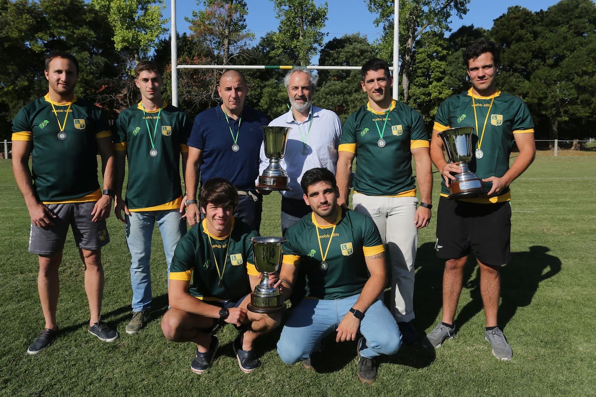 Arriba: Mateo Tuculet (primera), Homero Picone (intermedia), Ramiro Bernal (entrenador principal), Homero E. Picone (presidente), Juan Ignacio Ron (preintermedia A) y Martín Brankevich (menores de 23 años); abajo: Ulises Superville (menores de 16) y Lucas Tettamanti (preintermedia B).