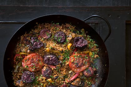 Arroz Carnaroli con morcilla, chorizo y tomate de Hernán Gipponi