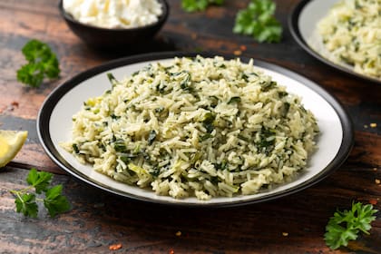 Arroz con espinacas.