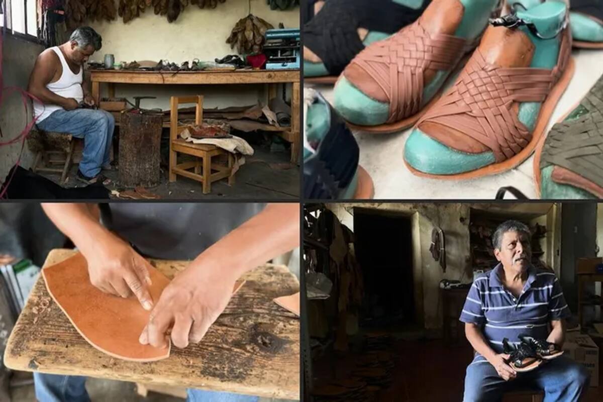 Artesanos de Villa Hidalgo Yalálag fabrican los huaraches tradicionales en las que se inspiraron las polémicas Oaxaca slip-on de Adidas