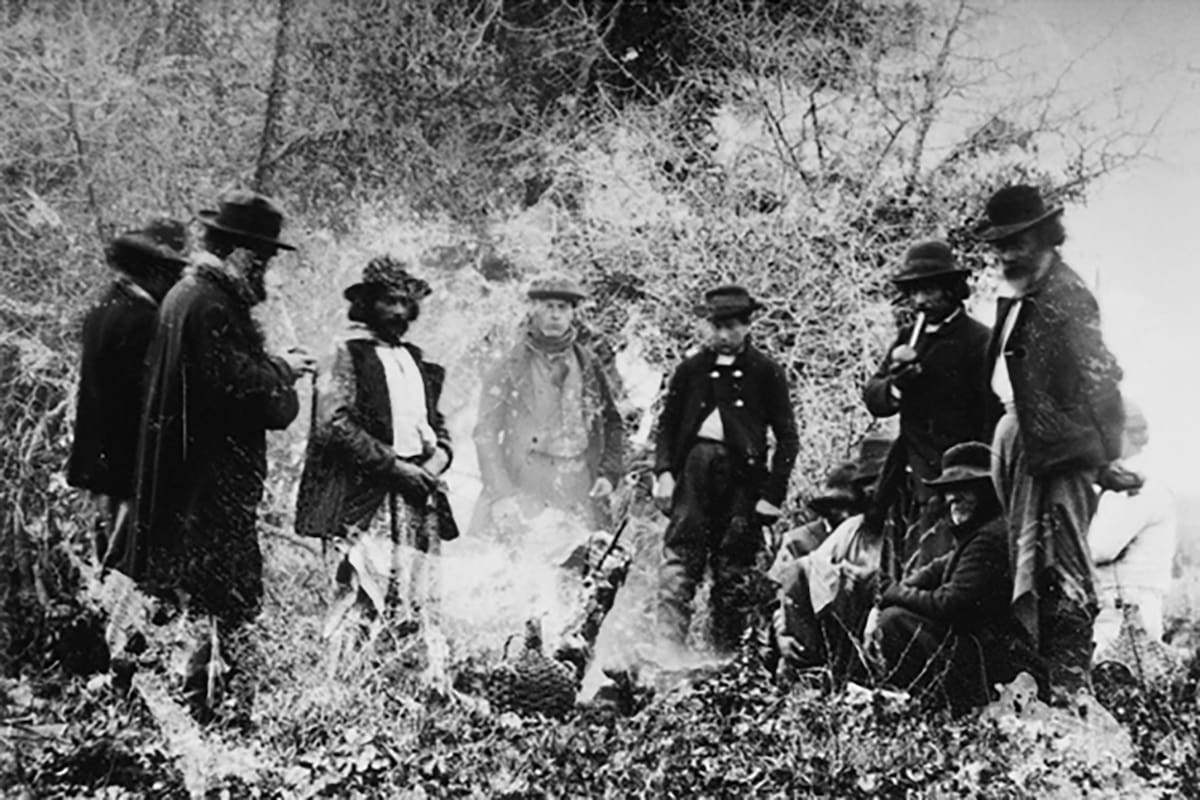 Asado en el campo. Estancia "Los Yngleses". Ambrotipo. Circa 1860. George Corbett (atribuido)