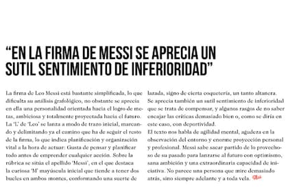 Así analizaron la firma de Leo Messi