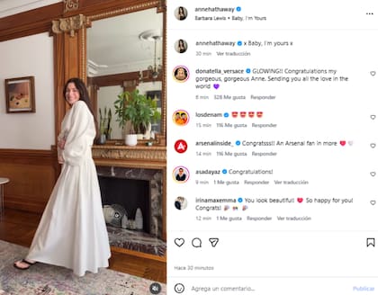 Asi anunció Anne Hathaway su embarazo (Video: Instagram @annehathaway)