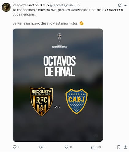 Así anunció el club guaraní en su cuenta de X el cruce con Boca