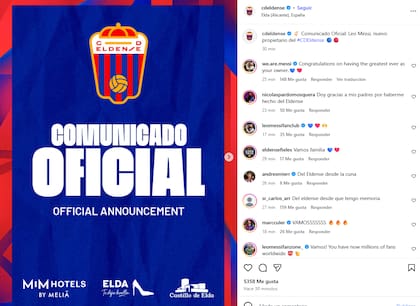 Así anunció Eldense a Messi como nuevo propietario