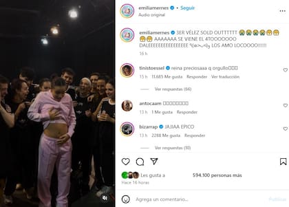 Así anunció Emilia Mernes la cuarta fecha de su show en el estadio Vélez