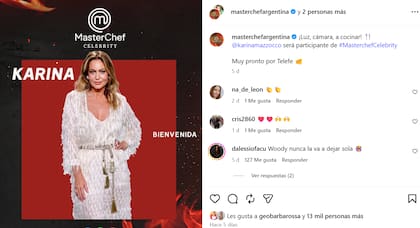 Así anunció Karina Mazzocco que estará en MasterChef Celebrity