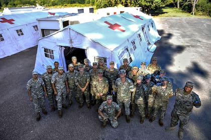 Así arma el Ejército el hospital móvil en Campo de Mayo