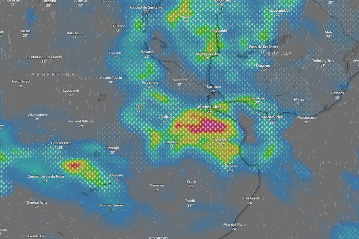 Así avanza la tormenta hacia la Ciudad.