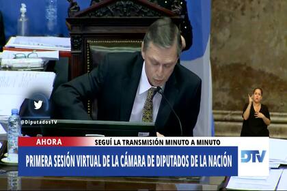 Así comenzaba la primera sesión a distancia de la cámara de Diputados de la Nación