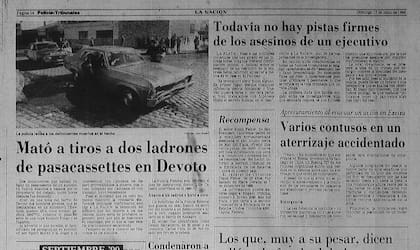 Así contaba La Nación la noticia del doble asesinato en Villa Devoto, el 17 de junio de 1990 (Foto: Archivo)