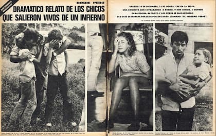 Así cubrió la revista Gente el accidente en la selva peruana en 1974 en una nota del periodista Alfredo Serra (Foto: Gente)