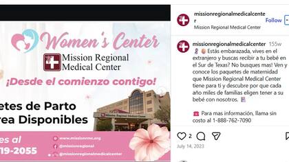 Así era la propaganda del Mission Regional Medical Center para mujeres embarazadas
