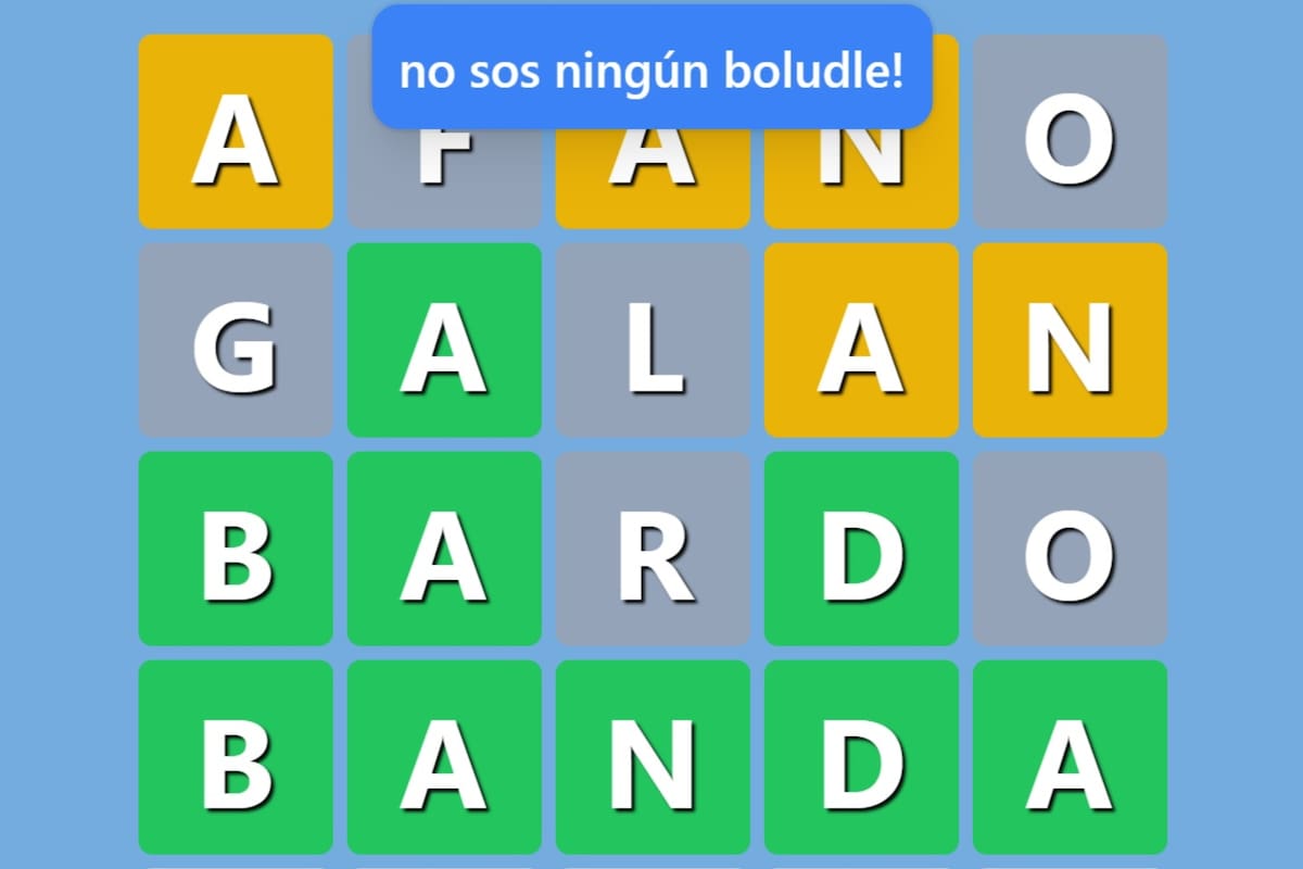 Asi es Boludle, la versión "argenta" de Wordle (Foto: Captura)