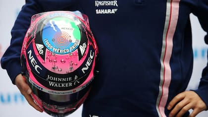Así es el casco que usará Checo Pérez