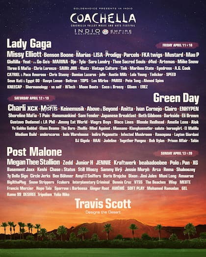 Así es el line up de Coachella 2025