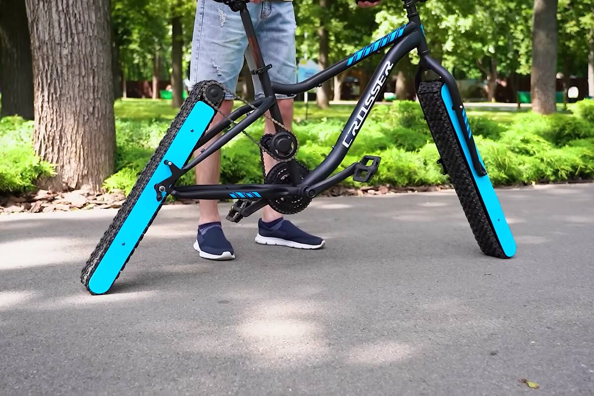 Así es la bicicleta sin ruedas que creó un youtuber ucraniano