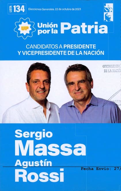 Así es la boleta de Sergio Massa de cara a los comicios de este 2023