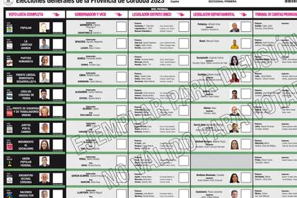 Así es la Boleta Única de Sufragio (BUS) que se usó en las elecciones a gobernador en Córdoba