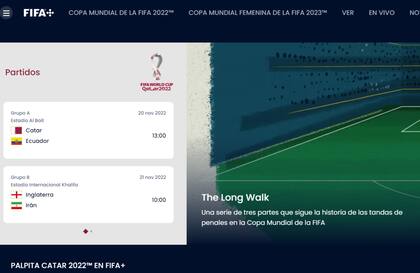 Así es la home de FIFA+, considerada el "Netflix del fútbol", que invita a vibrar más con el Mundial