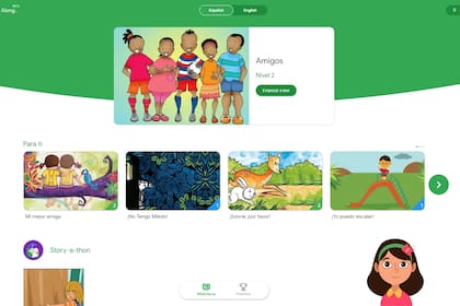 Así es la interfaz de Read Along, el sitio de Google que ayuda a los chicos a aprender a leer en castellano y en inglés