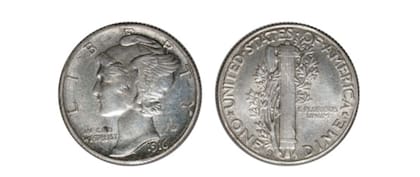 Así es la moneda Mercury Dime de 1916-D