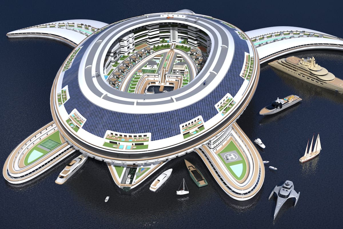 Así es Pangeos, el ‘crucero tortuga’ capaz de transportar 60.000 personas cuya construcción podría costar US$ 8000 millones