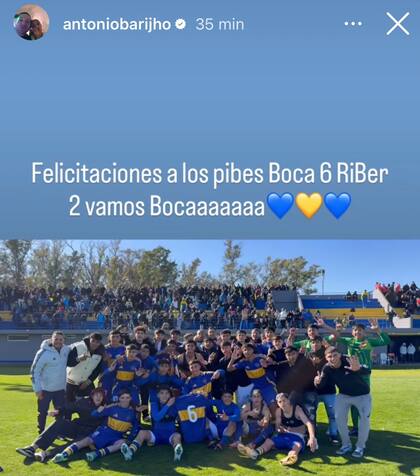 Así festejaba Antonio "Chipi" Barijho en Instagram, en una imagen que suele ser habitual cuando triunfa su categoría