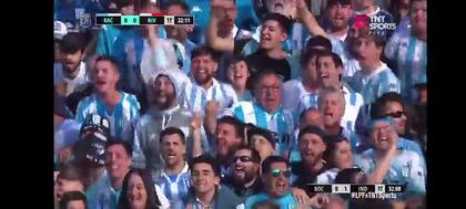 Así festejó la hinchada de Racing el gol de Independiente a Boca