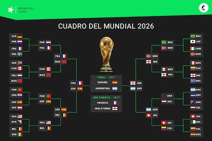 Así fue como se conformó el cuadro del Mundial, con España y Argentina en la final