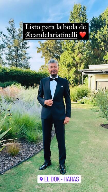 Así fue el look de Marcelo Tinelli en la boda de Cande y Coti
