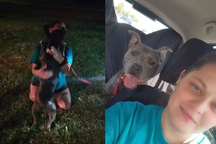Así fue el reencuentro entre Andora, el pitbull perdido, y su familia (Imagen: KFOR - Oklahoma’s News Channel 4)