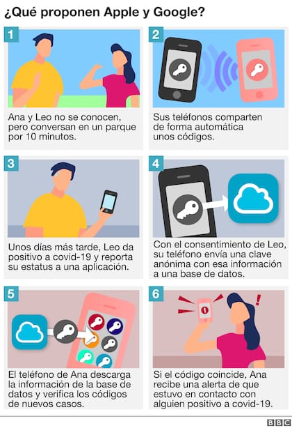 Así funciona el sistema de Apple y Google para determinar posibles contactos con contagiados