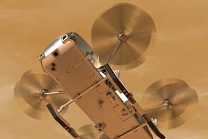 Así imagina la NASA a Dragonfly, el drone de 8 hélices que partirá rumbo a Titán, una de las lunas de Saturno, en 2028
