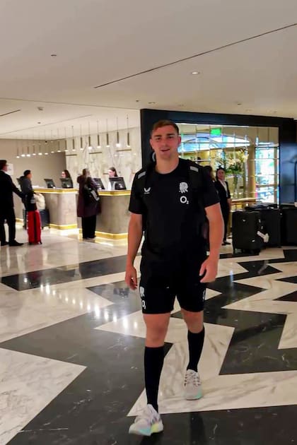 Así llegaba la selección de rugby inglesa al Marriott