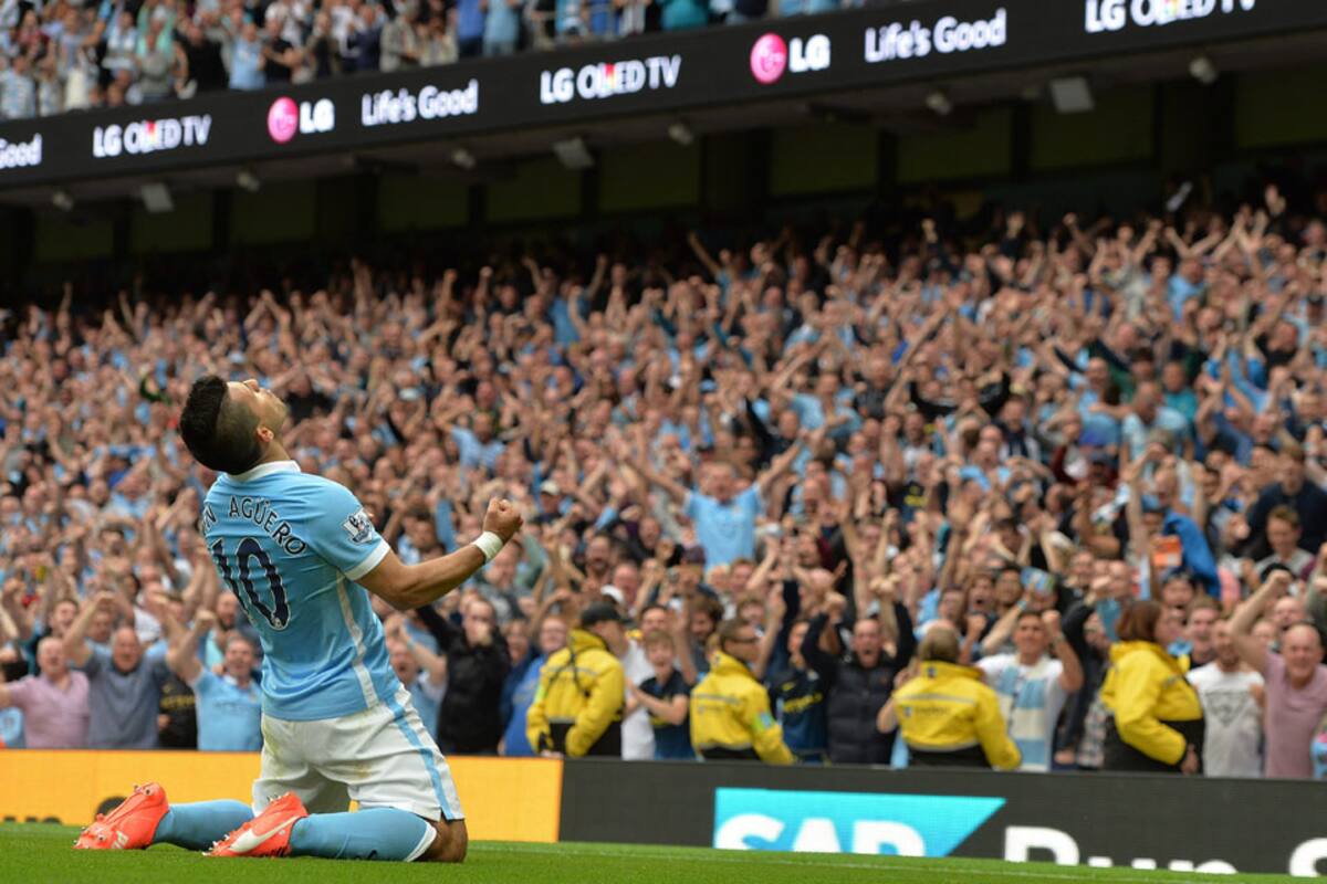 Así lo celebró Agüero ante Chelsea