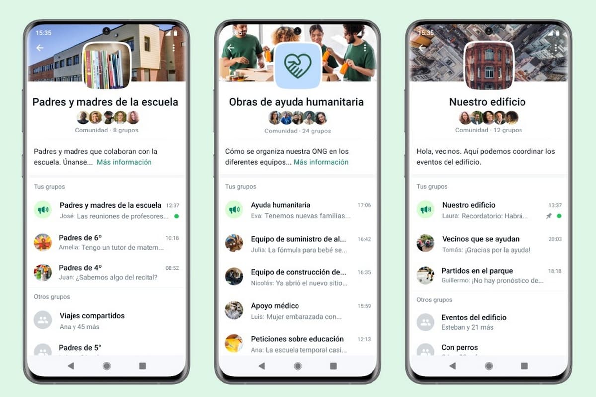 Así luce Comunidades, la herramienta que ofrece WhatsApp para una mejor gestión de grupos de chat con temas y afinidades en común, como escuelas, clubes y organizaciones sin fines de lucro
