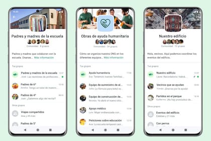 Así luce Comunidades, la herramienta que ofrece WhatsApp para una mejor gestión de grupos de chat con temas y afinidades en común, como escuelas, clubes y organizaciones sin fines de lucro