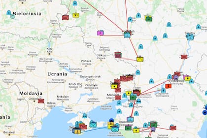 Así luce el mapa interactivo que muestra el movimiento de las tropas rusas en territorio ucraniano