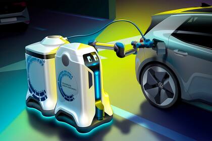 Así luce el módulo de carga móvil que ofrece Volkswagen como alternativa para ampliar la red de servicios para vehículos eléctricos