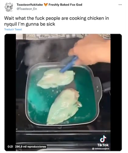 Así luce el pollo Nyquil