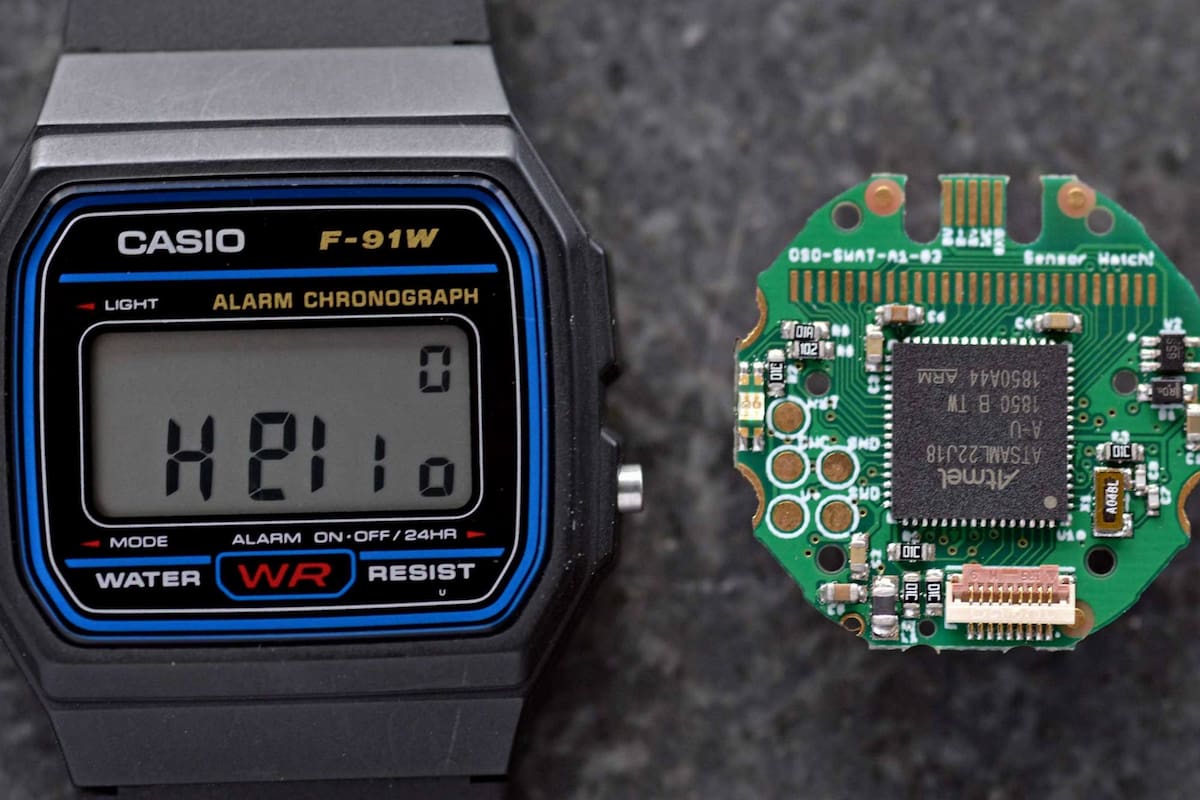 Así luce el proyecto Sensor Watch, una iniciativa que busca sumarle nuevas prestaciones al longevo reloj F-91W de Casio